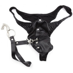 Generique String en simili avec laisse